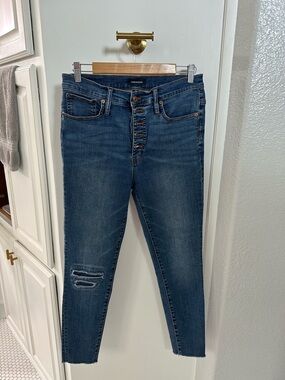 J Crew Dark Blue High-Rise Button-Fly Women's Jeans